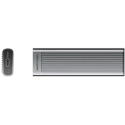 Зовнішня кишеня для SSD M.2 (NVME) M-key USB Type-C 3.2 10Gbps Heat Sink Aluminum сіра Vention - мініатюра 2