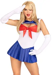 Еротичний костюм Сейлор Мун Leg Avenue Sexy Sailor M, сукня, рукавички, бант - мініатюра 1