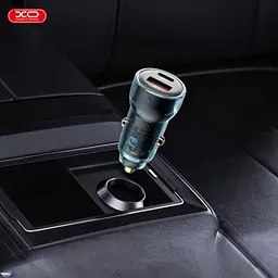 Автомобільний зарядний пристрій XO CC60 Smart прозрачний Car Charger A30+C30 Simultaneous 60W+Cable - мініатюра 5