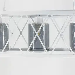 Люстра в металевому білому каркасі на 3 плафони Line.F Колір плафона Янтарний - мініатюра 2