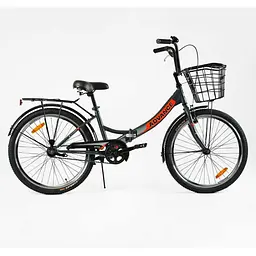 Велосипед складний Corso Advance AD-24715 24" + кошик, одношвидкісний