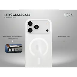 Чохол iLera GlassCase + Camera Button with MagSafe для Apple iPhone 17 Pro Max Transparent (ILGCLCa17PrMx) [150420] - мініатюра 6