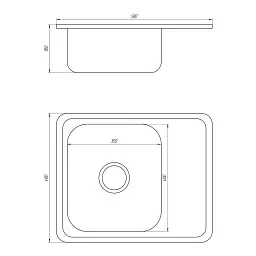 Мийка кухонна Kraft 5848 E Satin з сушаркою 580х480х180x0,8 мм Нержавіюча сталь 30412 - мініатюра 2