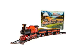 Дерев'яний 3D конструктор Потяг, PuzzleOk (Puz-00924), 231 дет.
