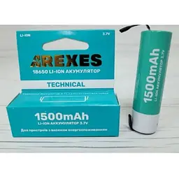Акумулятор батарейка під паяння 1 шт Arexes 18650 Li-Ion 1500 mAh, 3.7v