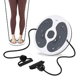 Диск здоров'я для талії Cornix Twisting Waist Disc з еспандерами White/Grey XR-0450 - мініатюра 2