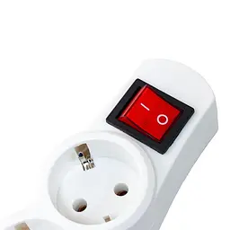 Мережевий фільтр GTL ES05K, 5 розеток, 5 м, White, 10А, до 2.3 кВт, виключатель, заземление, 3x0.75 мм² (GTL-XH-ES05K-5W) - мініатюра 2
