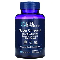 Жирні кислоти Life Extension Super Omega-3, 60 капсул