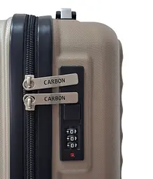 Валіза Carbon 66101 маленька для ручної поклажі міні XS 40x30x20 см ABS-пластик Шампань - мініатюра 6