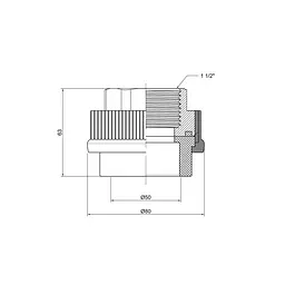 Муфта PPR Thermo Alliance 50х1" 1/2 ВР DSB209 - мініатюра 1