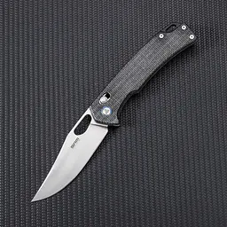 Ніж складаний туристичний SRM Retriever 9203-MB (9 см) 10Cr / Micarta чорний - мініатюра 5