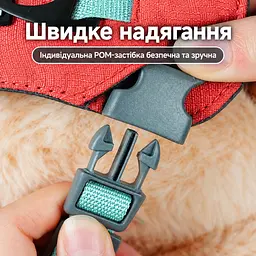 Шлея для собак Nunbell No-Pull з повідцем, регульована та світловідбивна S, Червоний - мініатюра 7