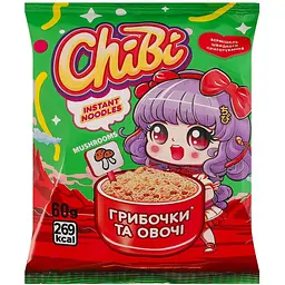 Вермішель швидкого приготування ChiBi зі смаком грибів 60 г