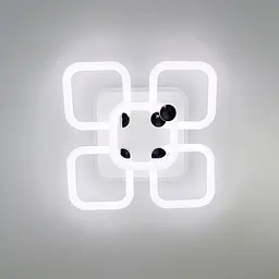 Люстра з квадратними LED кільцями, що розсіює світло на 360° Line.F A 2837/4+1S RGB WH - мініатюра 6