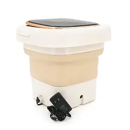 Пральна машина H576 MINI B, складана, 9л, 12В, 25Вт, 1.2кг, LED-індикатор, електронне керування, 29,5*29,5(14.5)мм, пластик, бежевий - мініатюра 4