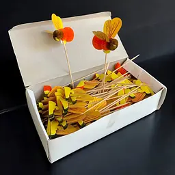 Шпажки для канапе, Бджілка, 15 см, 100 шт., власне виробництво, дерево, для канапе, закусок, фруктів, десертів - мініатюра 3