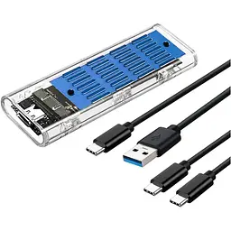 Зовнішня кишеня Dynamode M.2 SSD NVMe/SATA combo ч-з USB3.2 GEN2 Type-C (DM-CAD-SSD09)