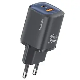 МЗП Usams US-CC254 GaN HC Ser. 30W (1USB-A/1C) Black