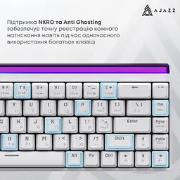 Клавіатура Ajazz NK68 Red Switch White USB-C (NK68-R-W) - мініатюра 10