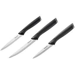 Tefal Набір ножів Essential, 3шт, нержавіюча сталь, пластик, чорний., нержавіюча сталь, пластик
