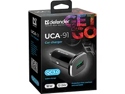 Автомобільний зарядний пристрій Defender UCA-91 USB QC3.0 18 W (83830) - мініатюра 2