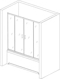 Шторка для ванної Bravo Brda 170FS 150-172х140 см скло 6 мм матовий хром (000028418) - мініатюра 7