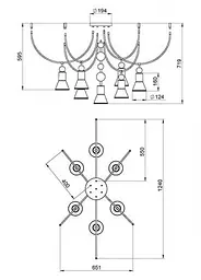 Люстра ARCH 7U, PikArt арт. 12894 Золотий - мініатюра 2