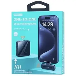 Мікрофон петличний бездротовий Remax K11 Type-C Black (100588) - мініатюра 2