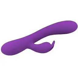 Вібратор-кролик Wooomy Gili-Gili Vibrator with Heat Purple відросток з вушками підігрів до 40°С - мініатюра 2