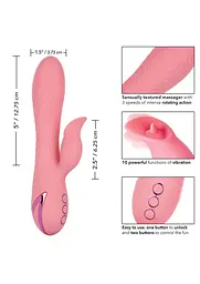 Вібратор-кролик Calexotics Pasadena Player, 21.5 см (рожевий) - мініатюра 5