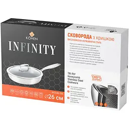 Сковорода Kohen Infinity триплай з кришкою 26 см (KN91676) - мініатюра 10
