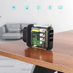 Мережевий зарядний пристрій Choetech (3USBх2.4A) Black (Q5009-EU) - мініатюра 2