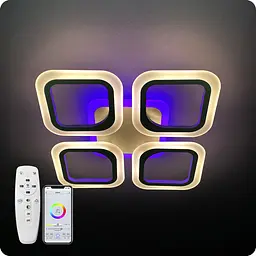Люстра світлодіодна 517 Dlight 3color з пультом 50Вт Чорний (01607) - мініатюра 6
