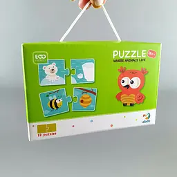 Пазли Dodo "Звірі і їх будиночки" 300117 (16), 24 елементи, в коробці
