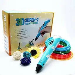 3D ручка з LCD дисплеєм та набором еко пластику для 3D малювання 3D Pen Blue