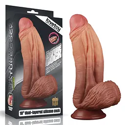 Фалоімітатор - Dual-Layered Silicone Cock 10" Brown