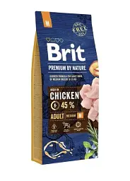 Сухий корм для дорослих собак середніх порід Brit Premium Dog Adult M з куркою 15 кг