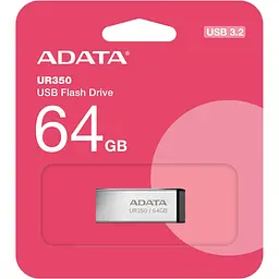 Флеш-накопичувач Adata Flash 64Gb USB 3.2 UR 350 Silver/Black (UR350-64G-RSR/BK) - мініатюра 4