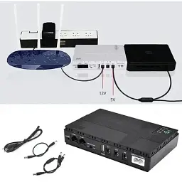 ДБЖ для роутера Merlion MINI DC1018P, 18W, Output: USB-5V, DC-5V/9V/12V, POE-15/24V, 1/2A, Li-ion 10400mAh, 160х105х32мм - мініатюра 7