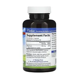 Магній Carlson Labs Magnesмгm 350 мг 90 капсул - мініатюра 2