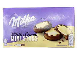 Печиво Milka Choco Mini Stars з білим шоколадом 150 г (7622202318672)