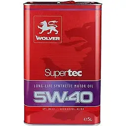 Автомобільна моторна олива WOLVER Supertec 5W-40 5л