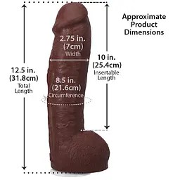Фалоімітатор Doc Johnson The Realistic Cock ULTRASKYN 12 Inch Hung with Balls, шоколадний - мініатюра 5