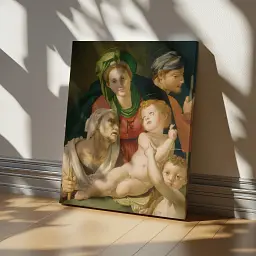 Інтер'єрна картина Свята Родина, Бронзіно, Bronzino, Holy Family, релігійний декор, 60×45 см (id6966) - мініатюра 2