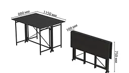 Стіл-книга трансформер Оріон 3 Ferrum-decor 750x1150x880 Чорний метал ДСП Сосна Кембра 16 мм (FRD-105083) - мініатюра 5