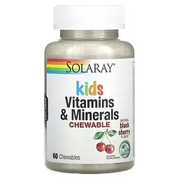 Мультивитамины для детей Kids Vitamins & Minerals 60 жевательных таблеток Solaray vit0005334