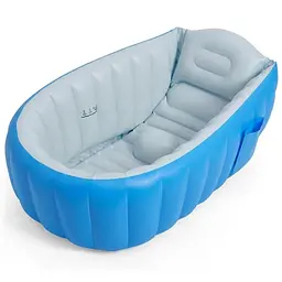 Дитяча Надувна ванна з насосом Intime Baby Bath Tub Блакитний