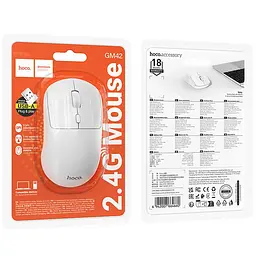Миша бездротова Hoco GM42 Platino 2.4G White - мініатюра 4