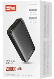 Універсальна мобільна батарея 20000 mAh, EnergyPlus, Black, 22.5 Вт ColorWay teh0027631 - мініатюра 3