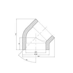 Кутник PPR Thermo Alliance 75, 45° DSE107 - мініатюра 1